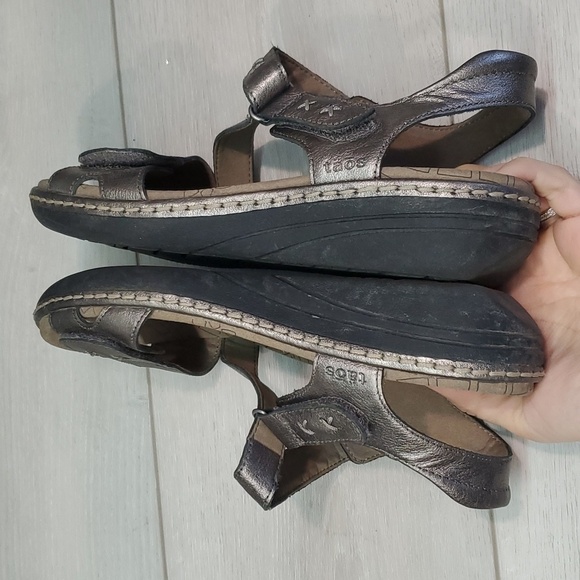Taos Womens Zenith Pewter Hook&loop Comfort Wedge Sandals shoes sz 7 - Picture 10 of 14
